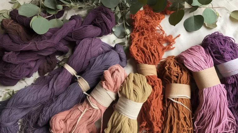 Close up of multi-colored wool used in sustainable luxury fashion design