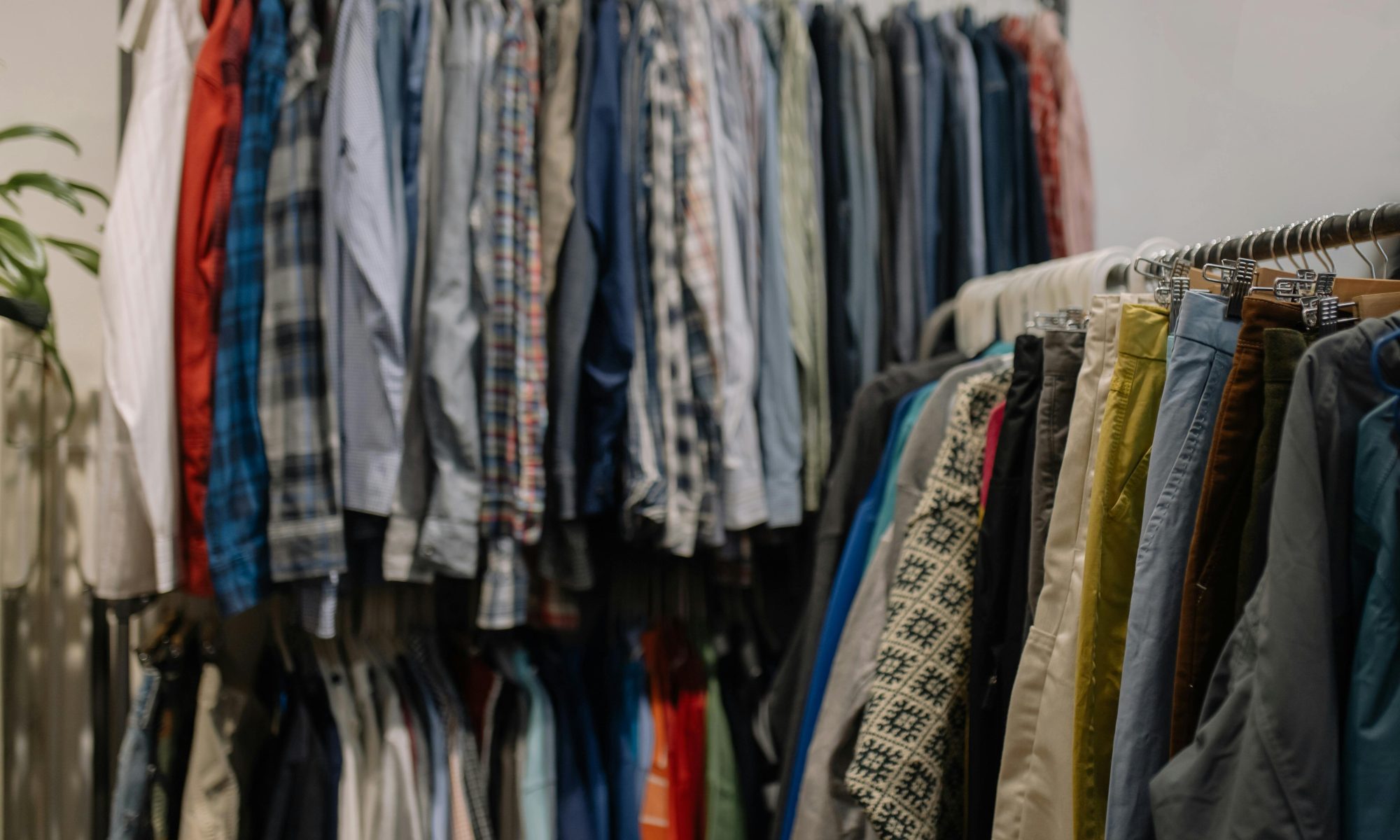 Clothing inventory on a rack