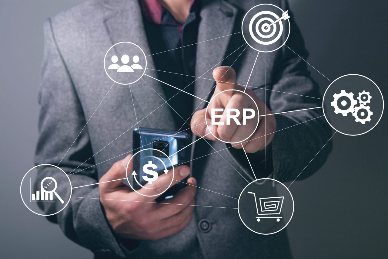 Man navigating ERP web