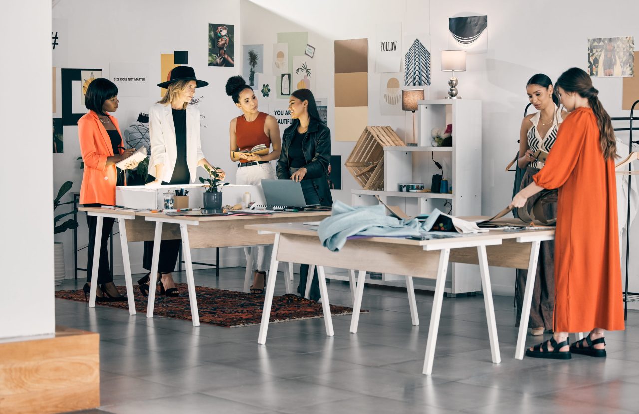 Teamwork in a fashion studio